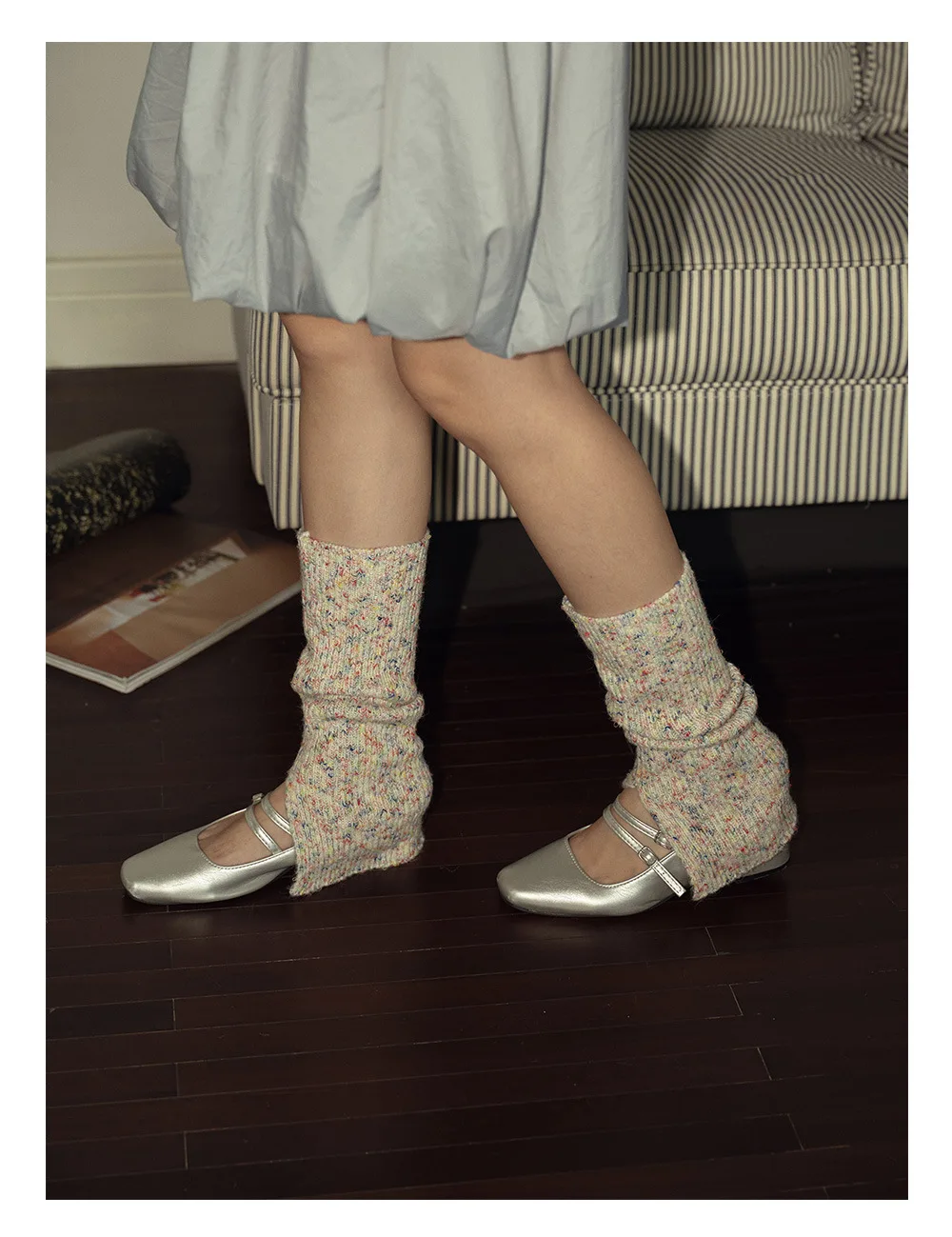 Scaldamuscoli in maglia impilata a pois stile balletto Donna Inverno【JK Y2K Caldo stile coreano alla moda】