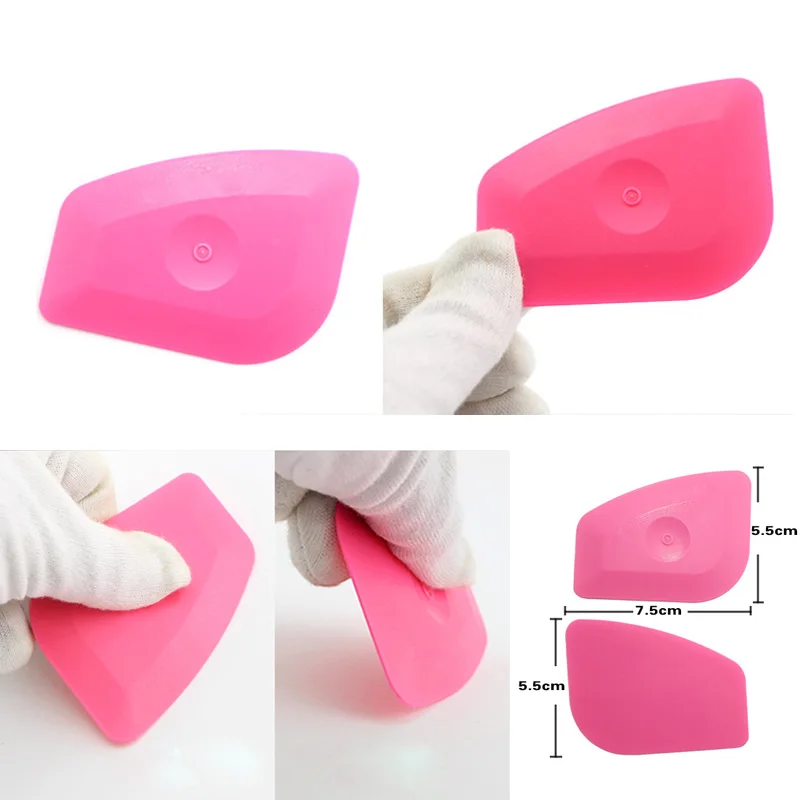 2 pezzi strumento per raschiare etichette in vinile Soft Blue Squeegee Pink Hard Corner Trimming raschietto adesivi per auto strumento per la