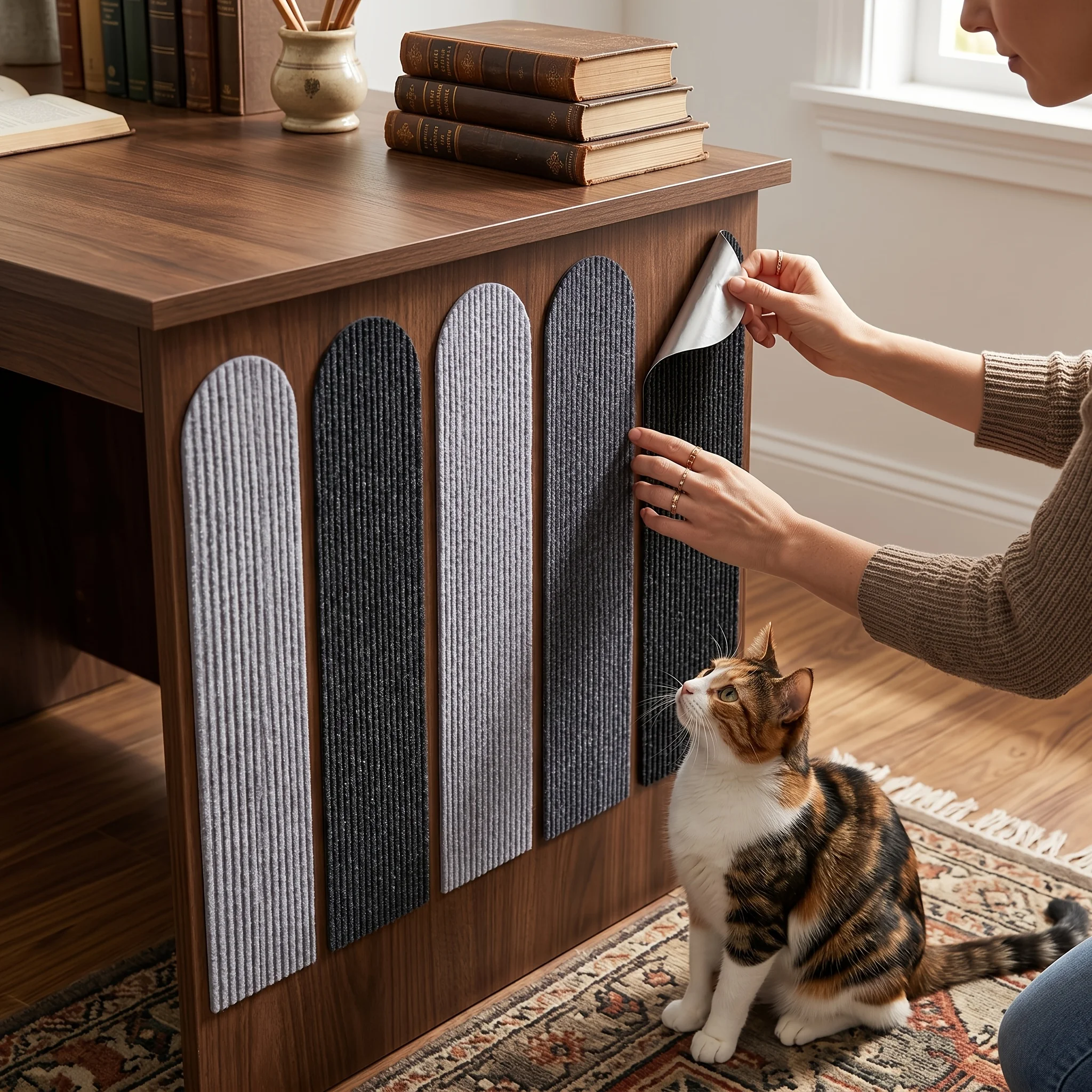 1 Stück Anti-Katzenkratz-Sofa-Wand-Kratzmatte, DIY-Katzenkratzbaum, Möbelschutz, selbstklebende Katzenkratzplatte – Detail 6