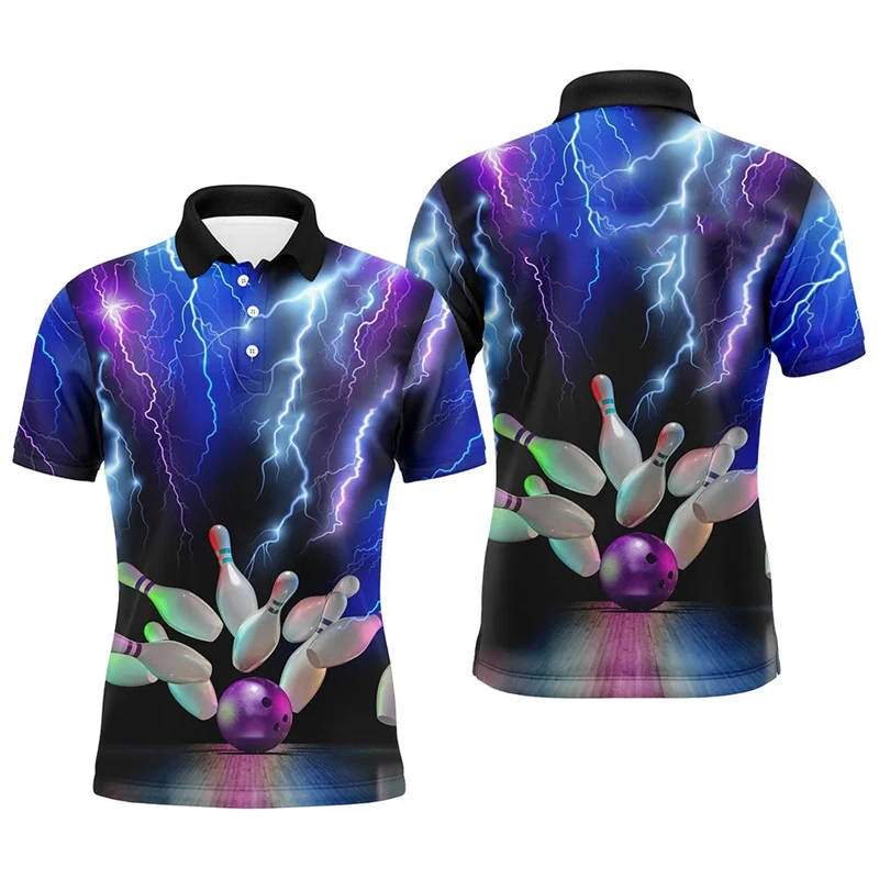 Bowling Game Jersey New Design Men Women Lapel Short Sleeve Polo Shirt Cool Graffiti Graphic Funny Personality Custom Top 2025