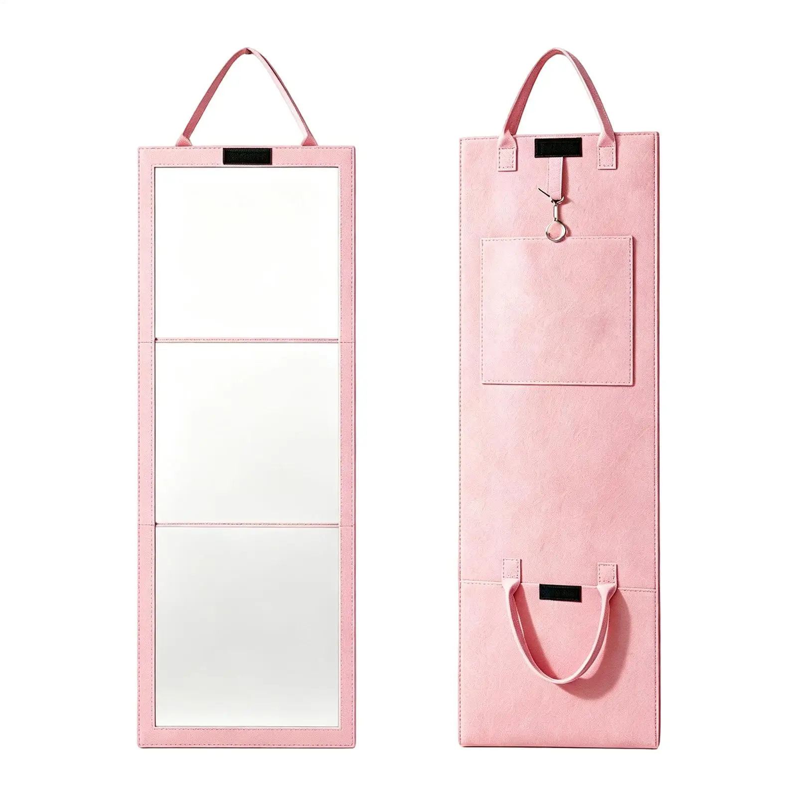 Travel Full Length Mirror Shatterproof 3 Way View Acrylic Tri-Fold With Handle Suspending Portable Mirror For Dancer Camping