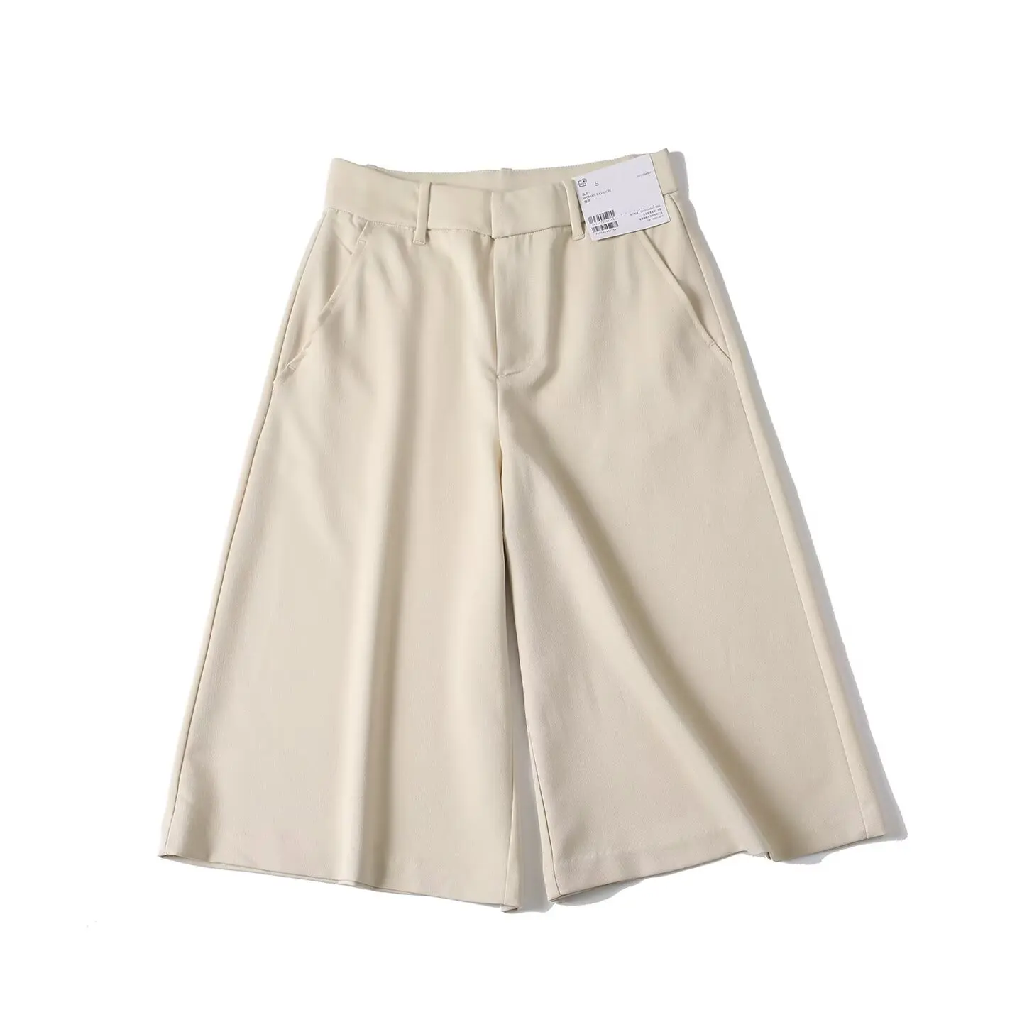 Casual Straight Leg Pants Women's Elastic Waist Loose Slimming Trousers New Style Suit Seven-Five Pants Regular Fit WMXZ