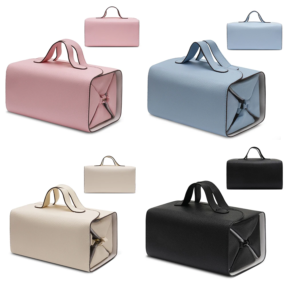 Customized name-organized cosmetic and toiletry bag with large capacity, foldable and portable for travel storage