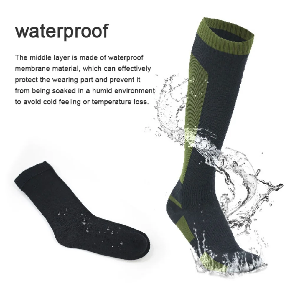 Winter Waterproof Socks Thickened Anti-Wear Warm Mountaineering Stockings Long Tube Anti-sweat Towel Bottom Socks Skiing Socks