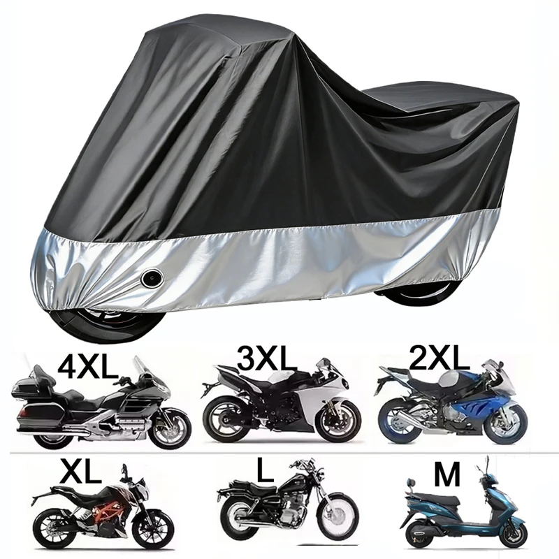 Motorcycle Waterproof Cover Universal Outdoor Protection Dust Motorbike Rain Cover Sunshade Dustproof Uv Protective M L XL  4XL image 2