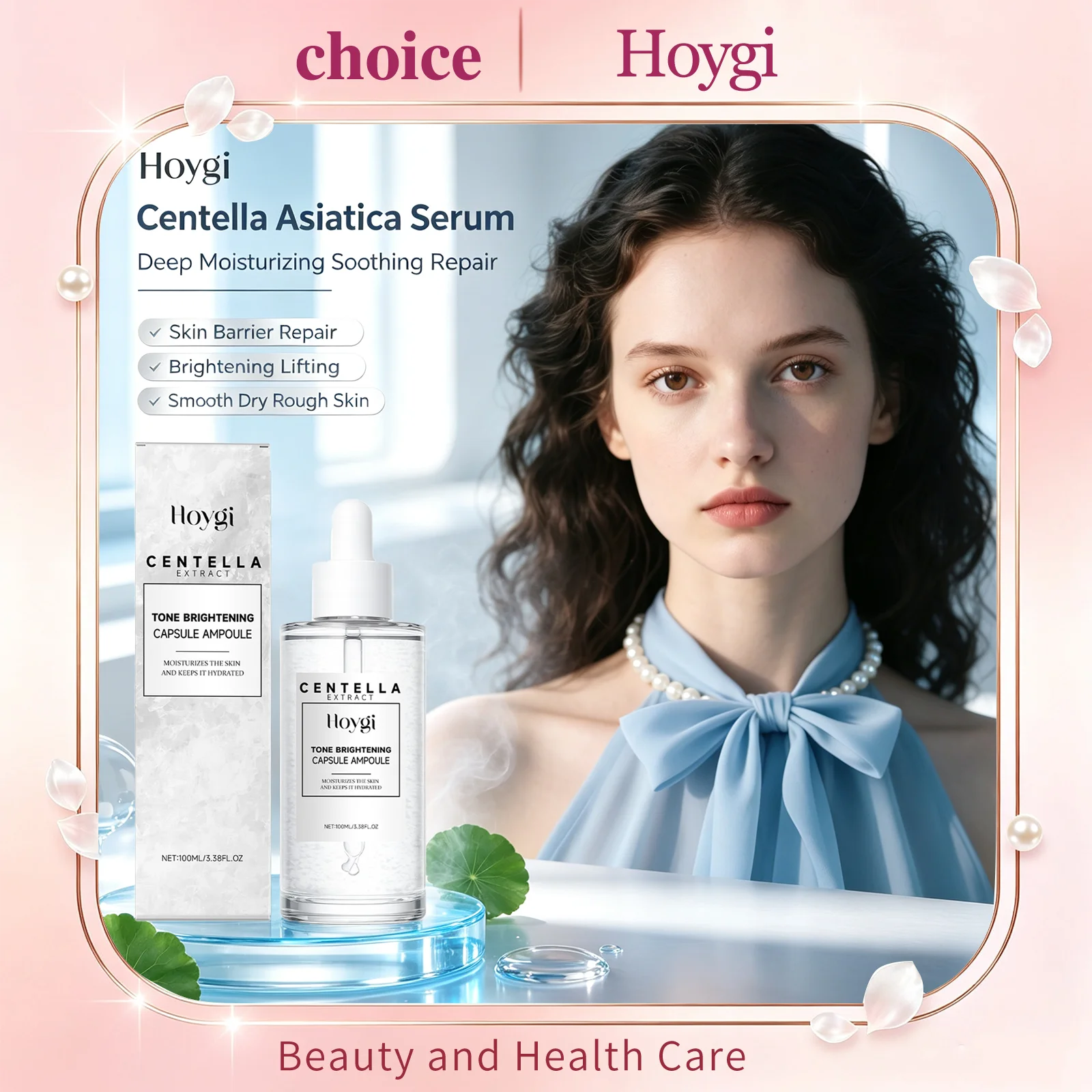 HOYGI Centella Asiatica Micro‑Essence Serum Soothing Repair Skin Barrier Soft Dry Rough Skin Brightening Facial Daily Care Serum