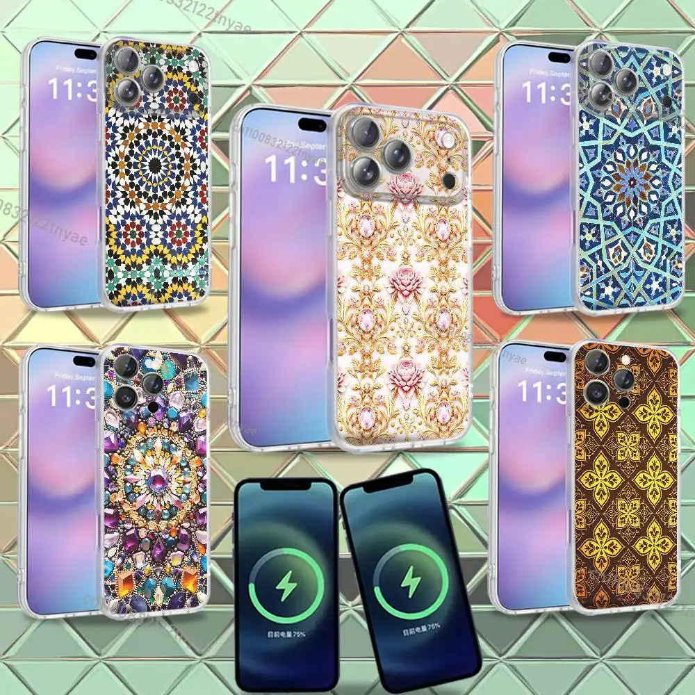 

Cool Art Tile Moroccan Phone Case For iPhone 16,14,11,17,13,15,12,Air,Plus,Pro,Max,E,Mini Frosted for MagSafe Magnetic Wireless