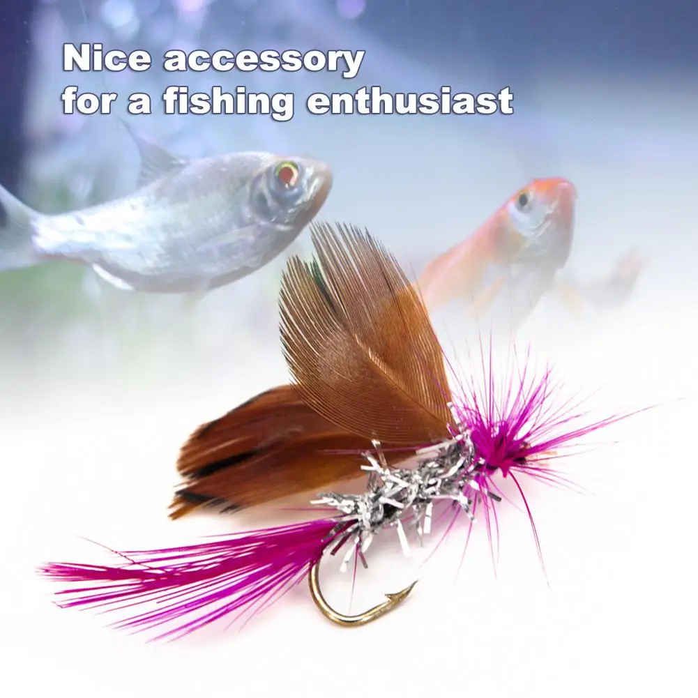 12Pcs/Set Fly Hook Stimulated Portable Nylon Simulation Moths Fly Fishing Swim Bait for Rivers