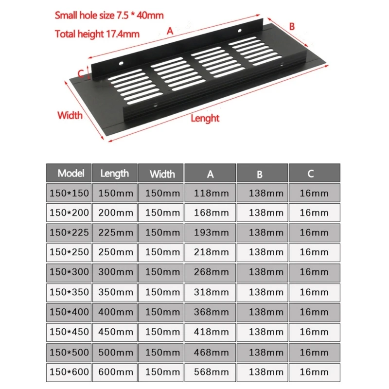 New Aluminium Alloys Ventilations Cover Rectangles Air Vent Louvered Ventilations Grilles