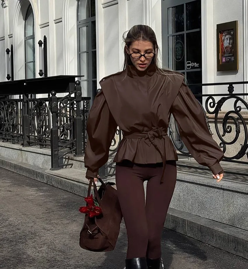 GC French Style Women Trench Coat Fall Winter Lapel Belted Waist Long Sleeve Loose Slim Office Windbreaker Jacket 2026