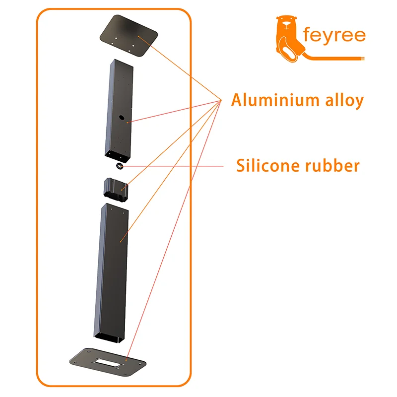 Electric Vehicle Charging Station Pile Post Upright Post Wall Mounted for Wallbox Type1 Type2 Charger