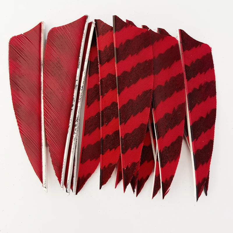 36Pcs Archery Turkey Feather Arrow Fletching Right Wing Shield Cut striped/ink painting DIY Accessories