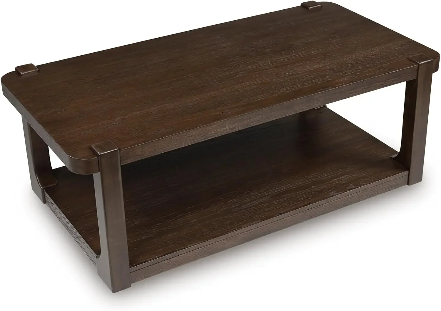 

Coffee Table With Lower Shelf Casters Dark Brown