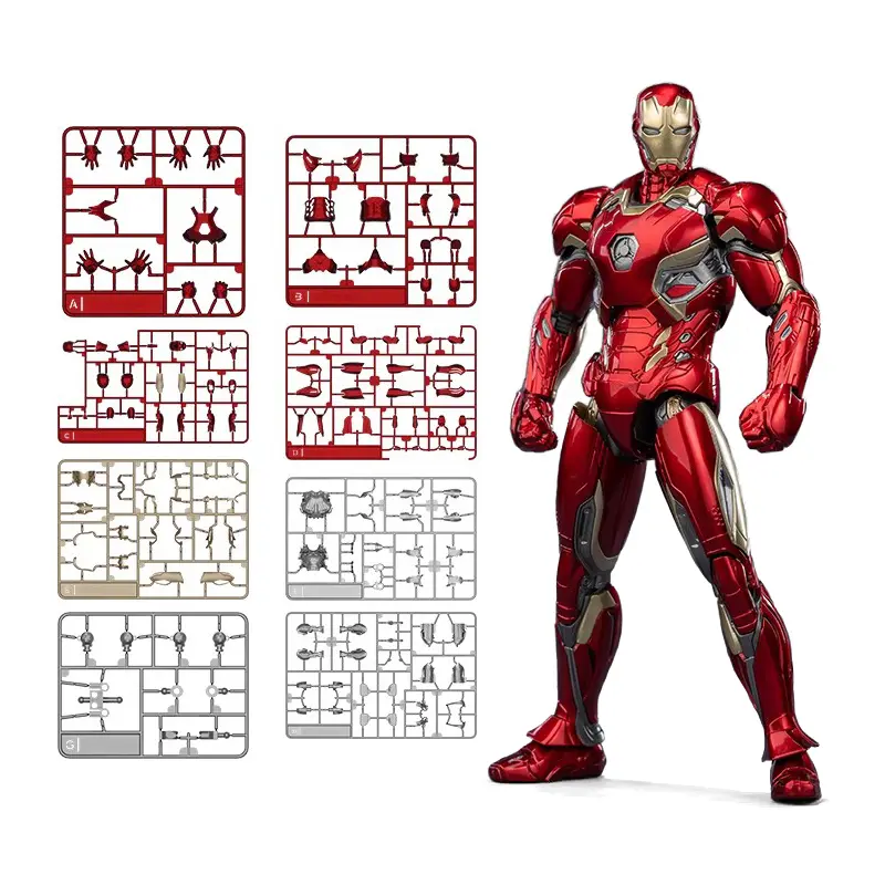 Original marvel montado modelo abs conjunta movabletoy 15cm fondjoy 1:12 médio homem de ferro mk45 decorações de mesa menino aniversário gif