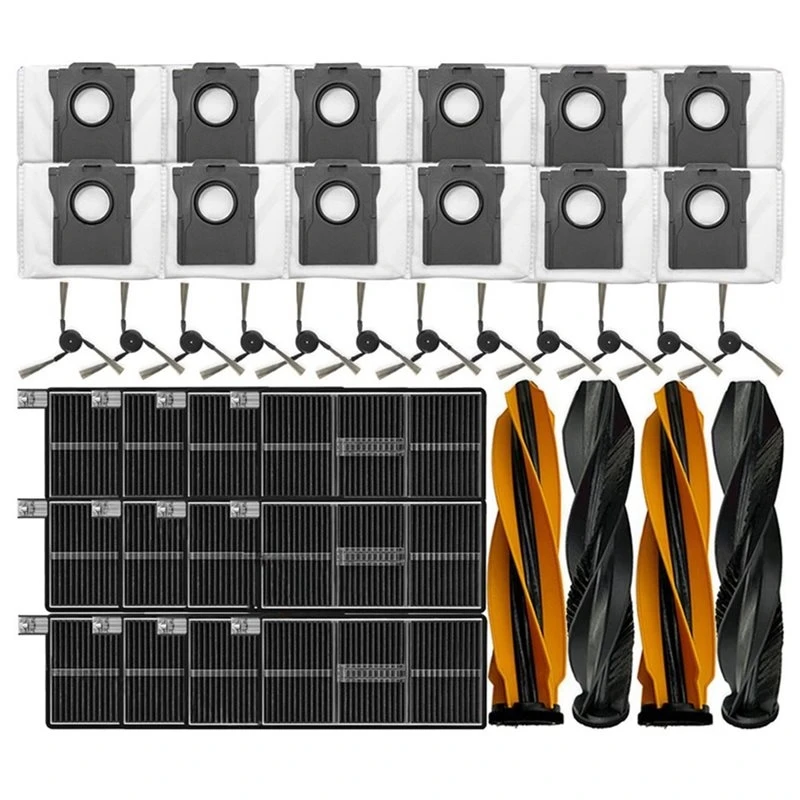 ABBZ-For Roborock S5 Max S6 Pure, E4, E5 S6 Maxv Vacuum Cleaner Replacement Kit Roller Brush HEPA Filter Mop Cloth