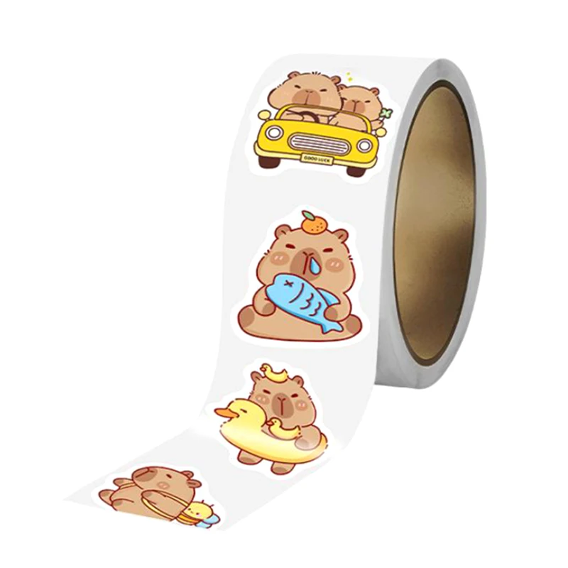 500 ورقة/لفة على شكل رسوم متحركة تشجع على ملصقات الدب اللطيفة للأطفال على شكل دب صغير يمكنك صنعها بنفسك للديكور الإبداعي #5