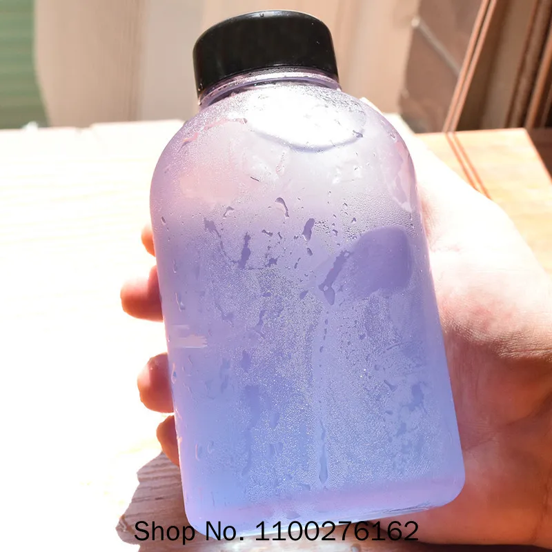 

10pcs Net Red Creative Cold Drink Bottle PET Flower Tea Bottle Bubble Tea Cup Ice Coffee Cup Party Clear Plastic Cups with Lids