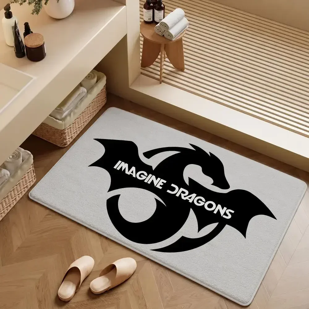 Floor Band Imagine Mat Soft Flannel Entrance Doormat Non-Slip Washable Rug Demons Dragons Bedroom Kitchen Believer Home Decor