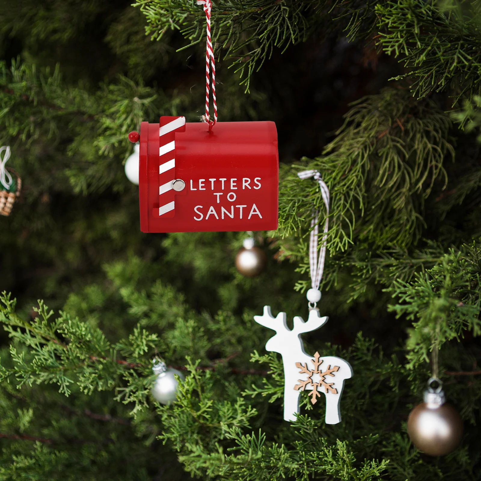 

Mini Santa Mailbox Iron Christmas Ornament For Tree Festive Holiday Letter Holder, Xmas Post Box Decoration, Cute Money Gift