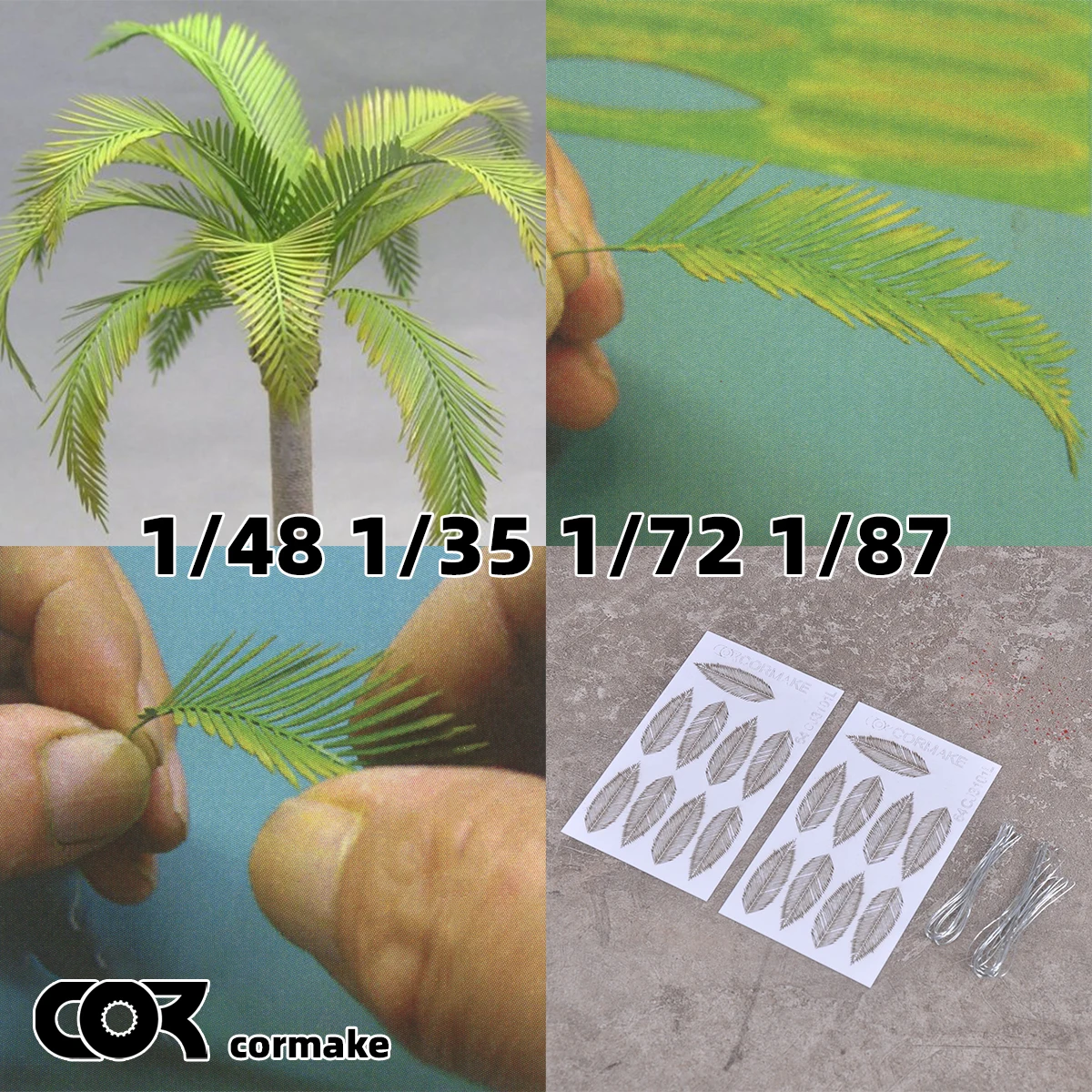 

Набор для сборки масштабных моделей: растения, листья, деревья, кокосовые пальмы, модели для диорам и песочниц 1/32, 1:35, 1/48