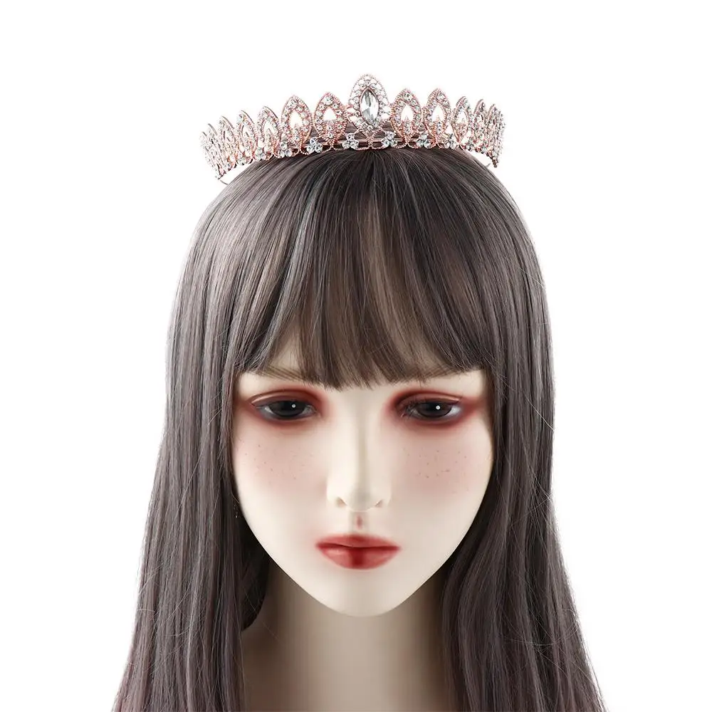 เครื่องประดับงานแต่งงานเจ้าหญิงแถบคาดศีรษะ Rhinestone สีเงินอุปกรณ์เสริมผมเจ้าสาว Tiara ผมมงกุฎเครื่องประดับ Headwear
