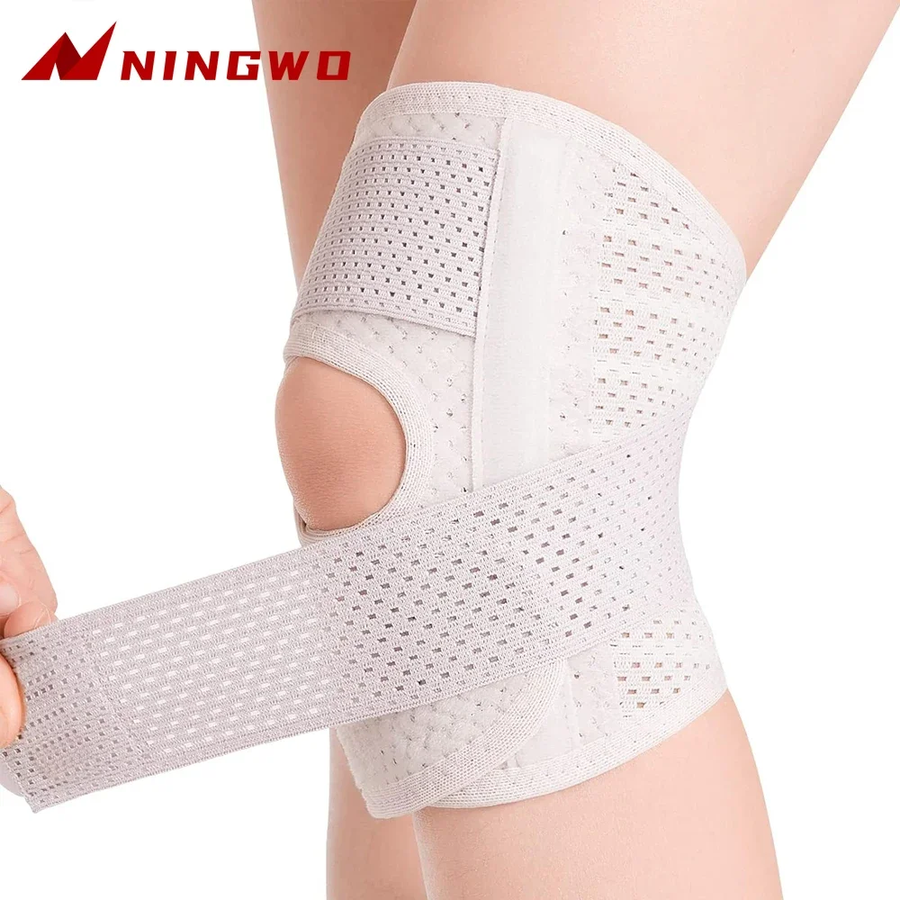 Knee Brace with Side Stabilizers Relieve Meniscus Tear Knee Pain,Breathable Adjustable Knee Support Suitable for Men and Women