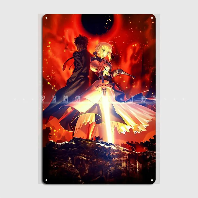 Fate Stay Night Metal Plaque Poster Cinema Garage Club Bar Customize Poster Tin Sign Poster