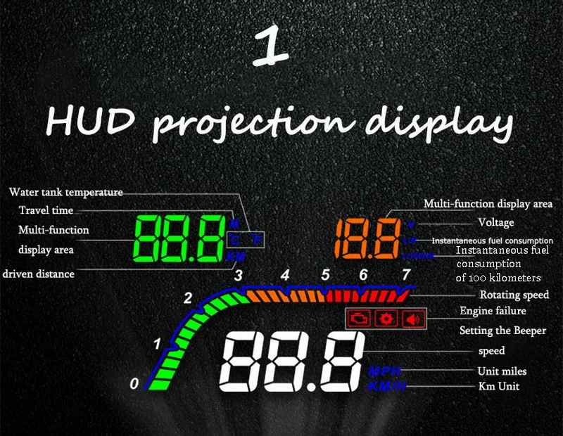 4 Inch HD Car HUD Display T100 OBD2 Driving Computer Universal Digital Speed Projector for All Cars