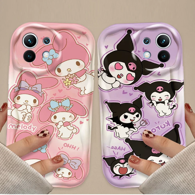 سانريو ميلودي كورومي حافظة متموجة لهاتف شاومي POCO X7 X6 X5 X3 NFC F7 Ultra F6 F5 Pro F4 F3 GT M5S C65 C75 M3 M4 M5S M6 M7 Pro 4G 5G