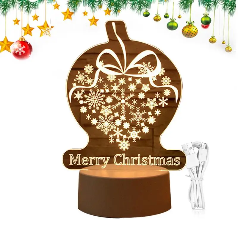 

Christmas 3D Night Light Acrylic Christmas Touch Control Desk Night Light Room Decoration For Living Room Bedroom Home