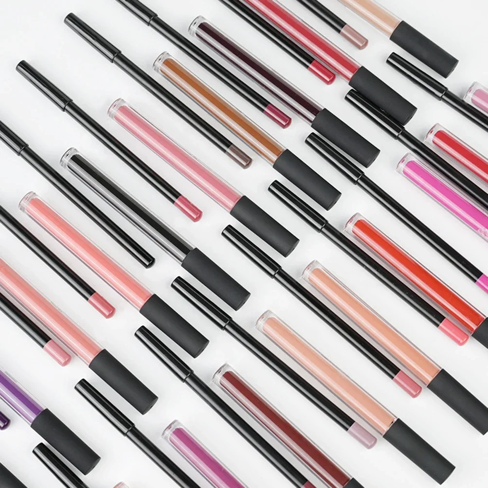 21 Color Lipgloss Custom Matte Non-stick Combination Pigment Private Label Liquid Lipstick Lip Liner Set Bulk Makeup