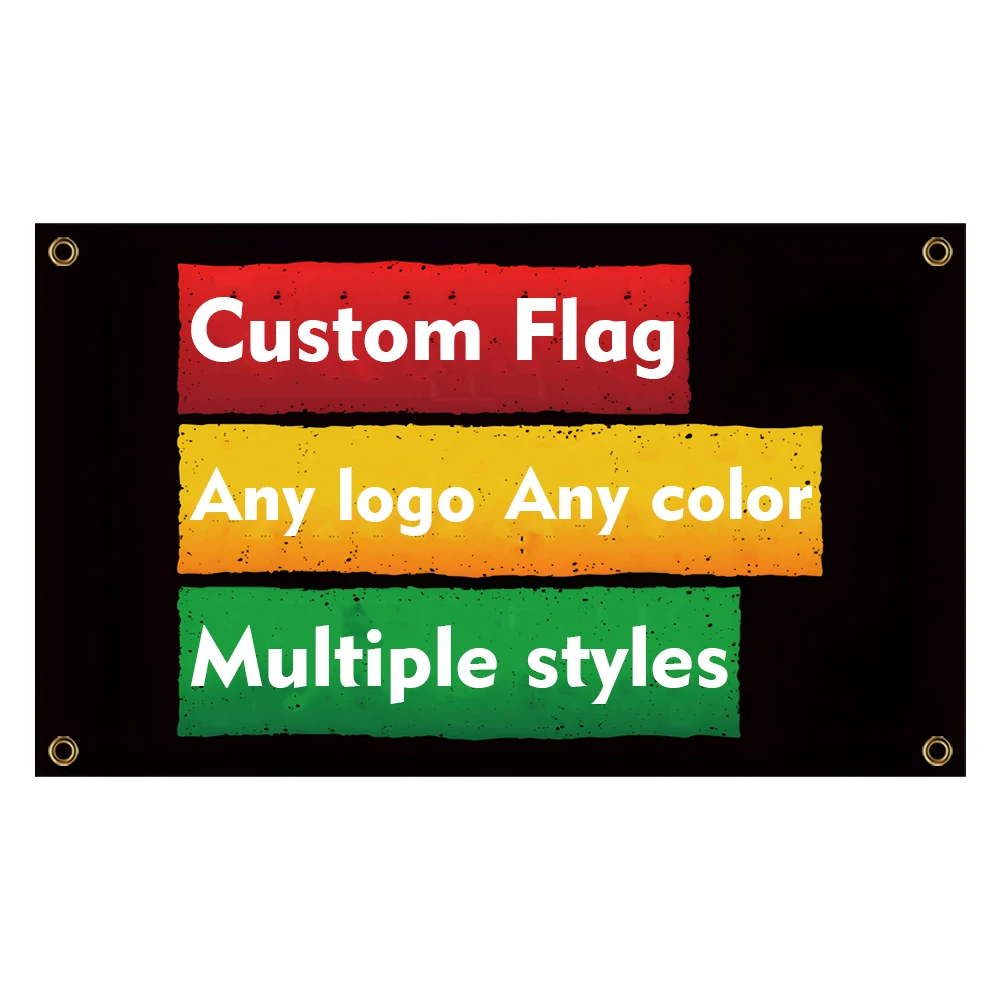 Custom flag with your own logo/photo with brass washer customizable gift personalization suitable for indoor and outdoor use