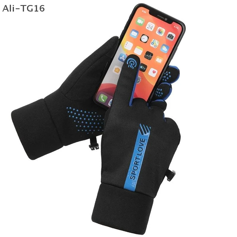 Winter Handschuhe Männer Radfahren Fahrrad Thermische Fleece Kälte Widerstand Wind Wasserdicht Fahrrad Warme Outdoor Laufen Skifahren Fäustlinge