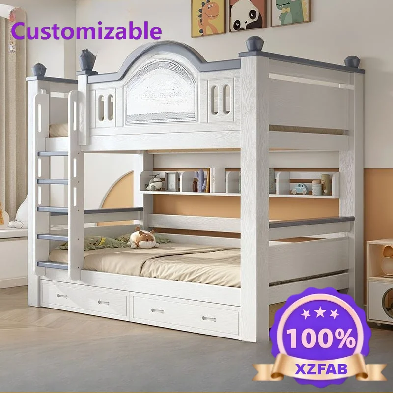 Factory Direct 2026 and low bunk bed, small apartment type child and mother bed, environmentally friendly children's bed