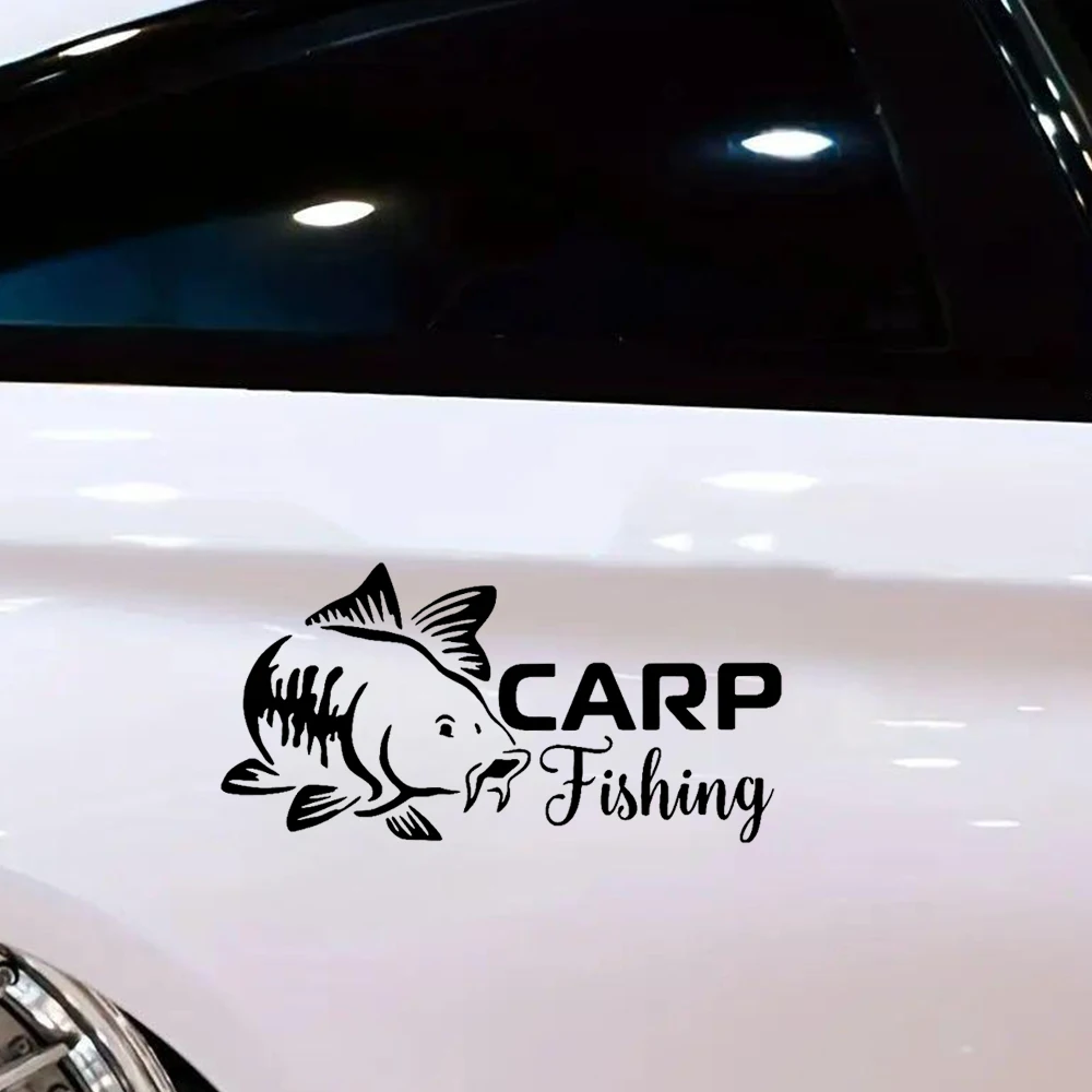 

1pc Carp Fishing Vinyl Sticker Waterproof Decal for Car Motorcycle Bumper Window Fishing Lover Decor
