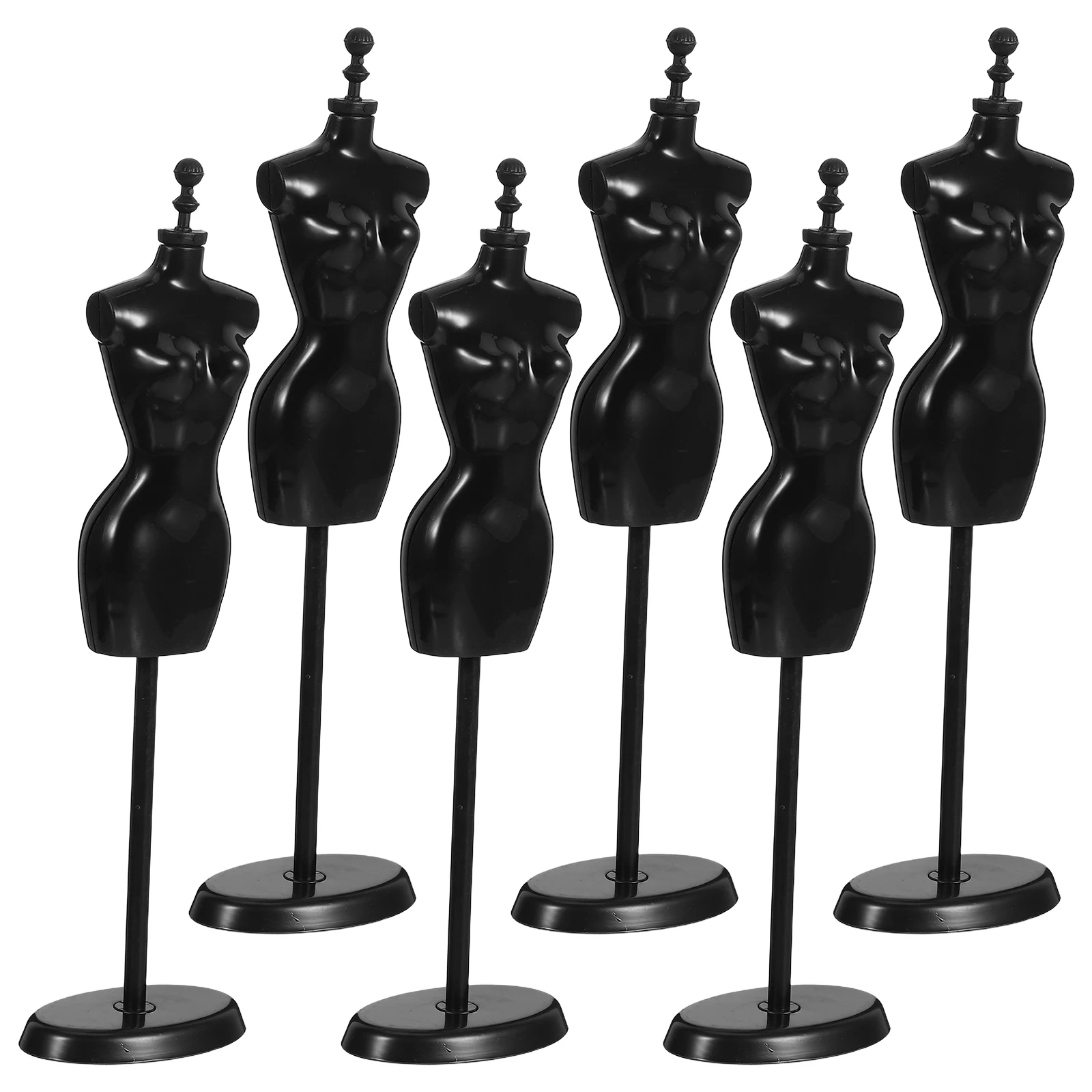 

6Pcs Half-Length Mannequin Display - Enhanced Stability for Miniature Clothing Rack in Dollhouse Or Retail Showcases