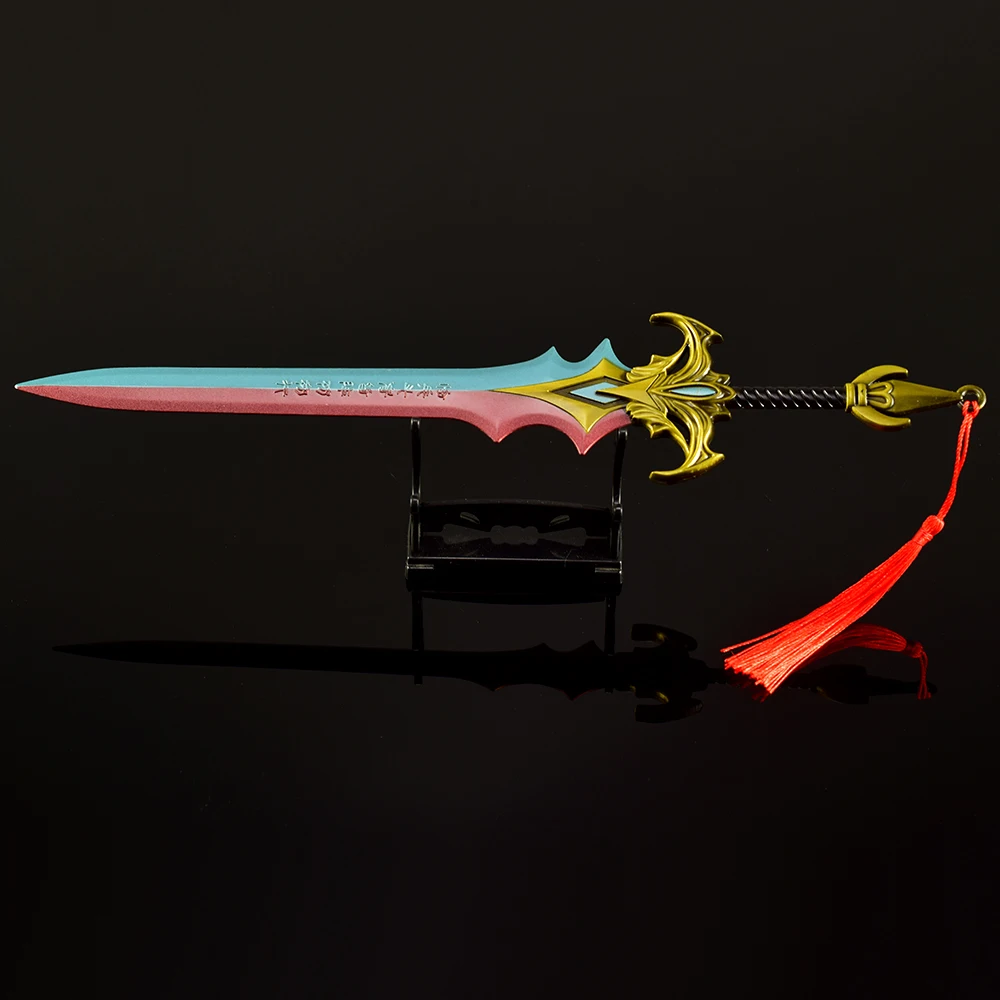 30 سنتيمتر/11.8in خلق الآلهة 12 السيوف الطرفية تشو شيان السيف سبيكة الأسلحة لعبة مجسمة حلية شاشة لسطح المكتب جمع