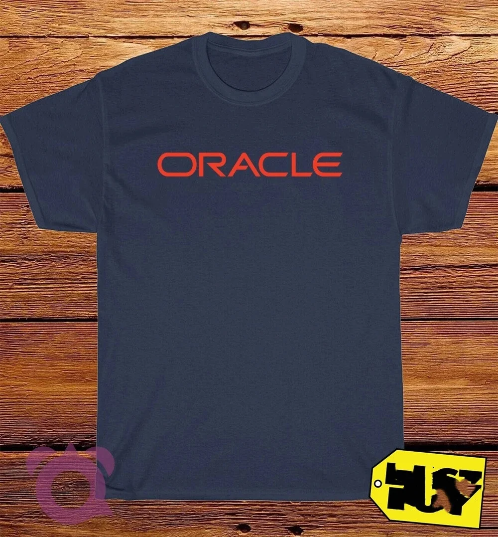 Nieuwe Oracle Corporation-logo bedrukt unisex street fashion trend korte mouwen puur katoen ronde hals