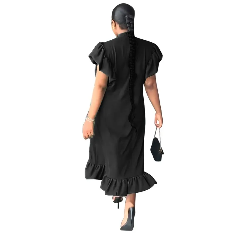 Faionable gegolfde Soliolor casual dames Dr Japanse Sle polyester stof bloemenprint ort Sve rond Ne Ciwa...