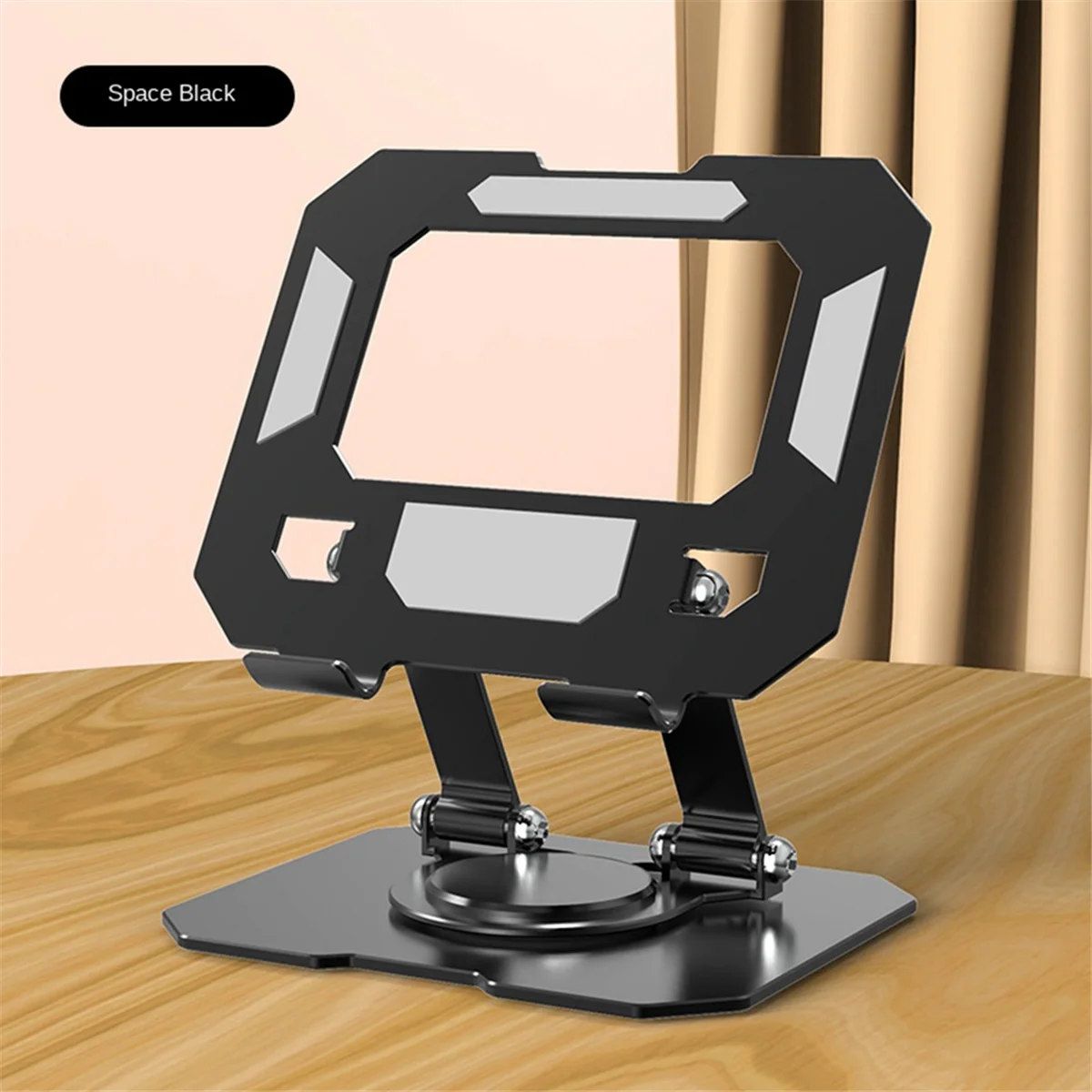 Folding Tablet Stand for Desk, 360 ° Lifting Holder, Suporte Base de Dissipação por Calor