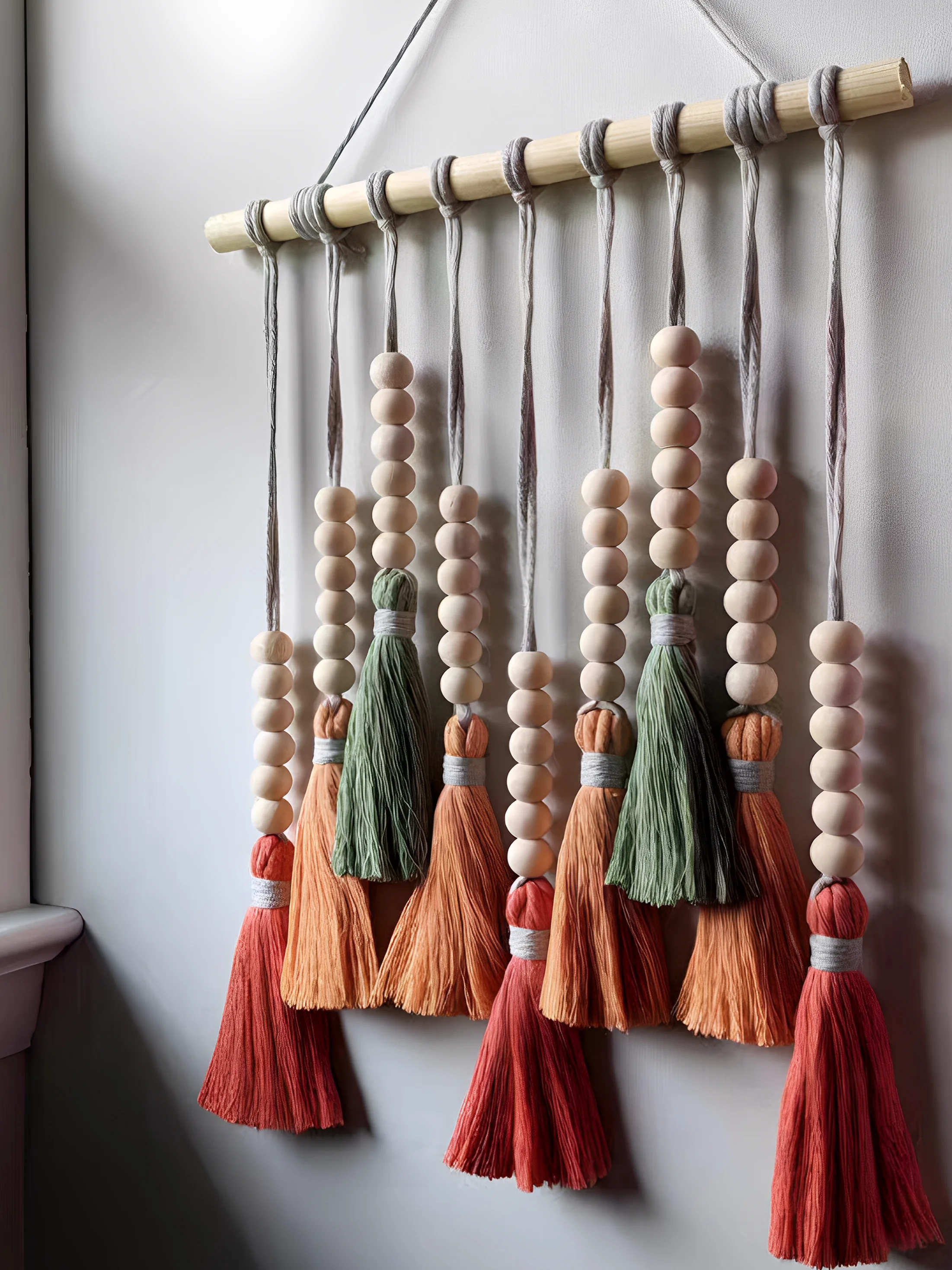 Yunxi  Tassel Tapestry Handwoven Natural Wooden Stick Wall Decorative Hanging Ornament Modern Simplicity Cotton Home ...