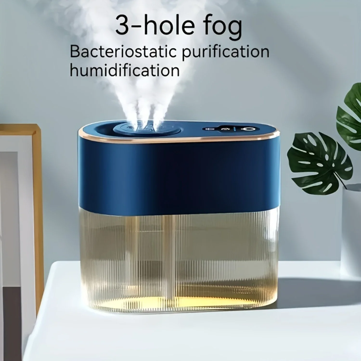 Portable Usb Air Humidifier Colorful Cycle Night Light Mini H2o Spray 3-hole Large Mist Humidifier Double Wet  Essential Oil Dif