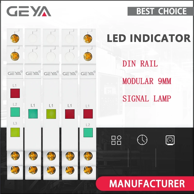 

GEYA Din Rail Indicator Light 230V LED Signal Lamp Dual Pilot Lights Modular Indicator Red Green Yellow Led Signal Light