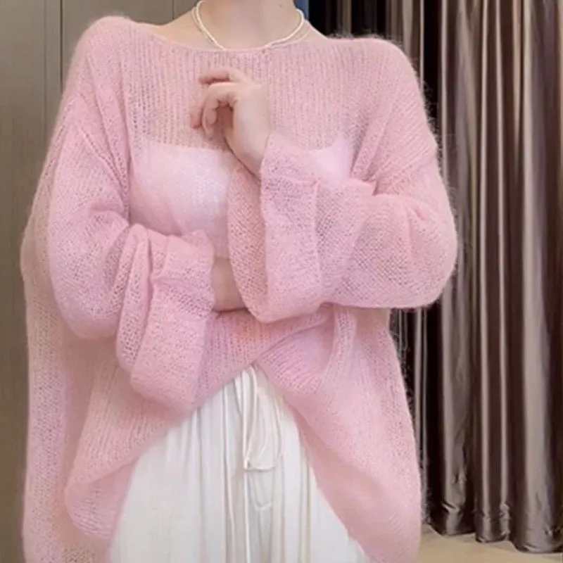 Pulls monochromes pour femmes, évider, mince, résistant au soleil, décontracté, confortable, populaire, style coréen, bureau, jeune, basique, chic,