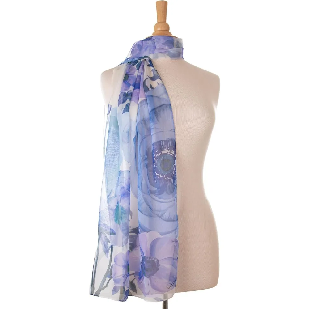 100% Silk Long Scarves for Women - Italian Crafted, Fashionable & Elegant Accessories