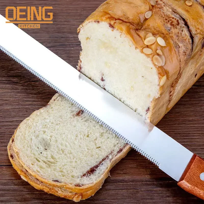 8/10/12 Inch Best Serrated Bread Knife Cake Cutting Knife Long Baguette Cutter Stainless Steel Loaf/Bread Slicer/Slicing