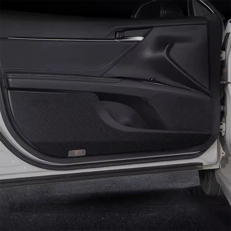 

For Toyota Camry XV80 2024-2026 Car Door Anti Kick Pad Carbon Fiber Leather Texture Anti Dirt Protective Sticker Auto Accessory