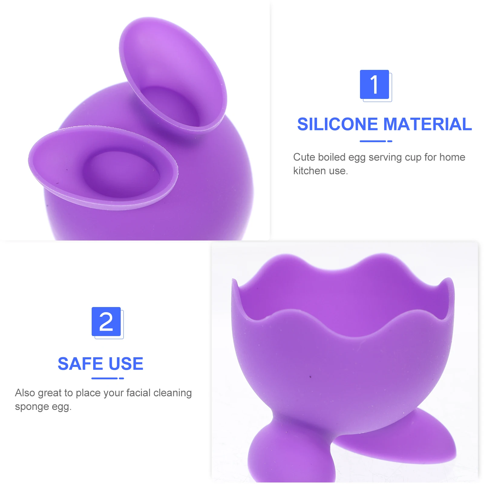 

5Pcs Silicone Serving Cups Boiled Holder Kitchen Dining Accessories Set Eco Friendly Material Random Color