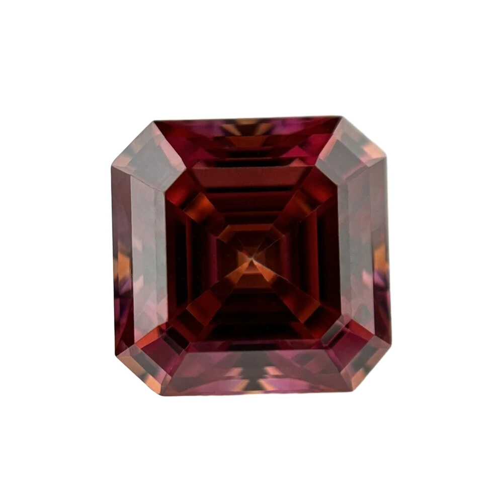 

Moissanites Stone 6mm To 10mm Garnet Color Asscher Shape 1ct To 5ct Excellent Brilliant Cut VVS1 Grade Test Positive