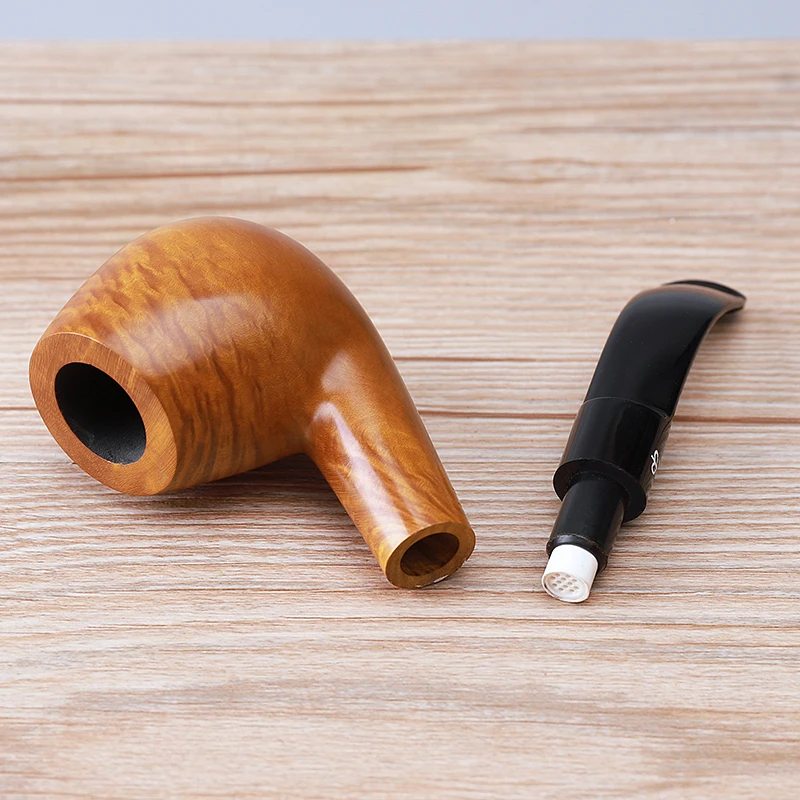 MUXIANG HOT Handmade Briar Wood Straight Stem Mouthpiece Tulip Men\'s Pipe For Smoking For Smoking With 9MM Filter Premium Gifts